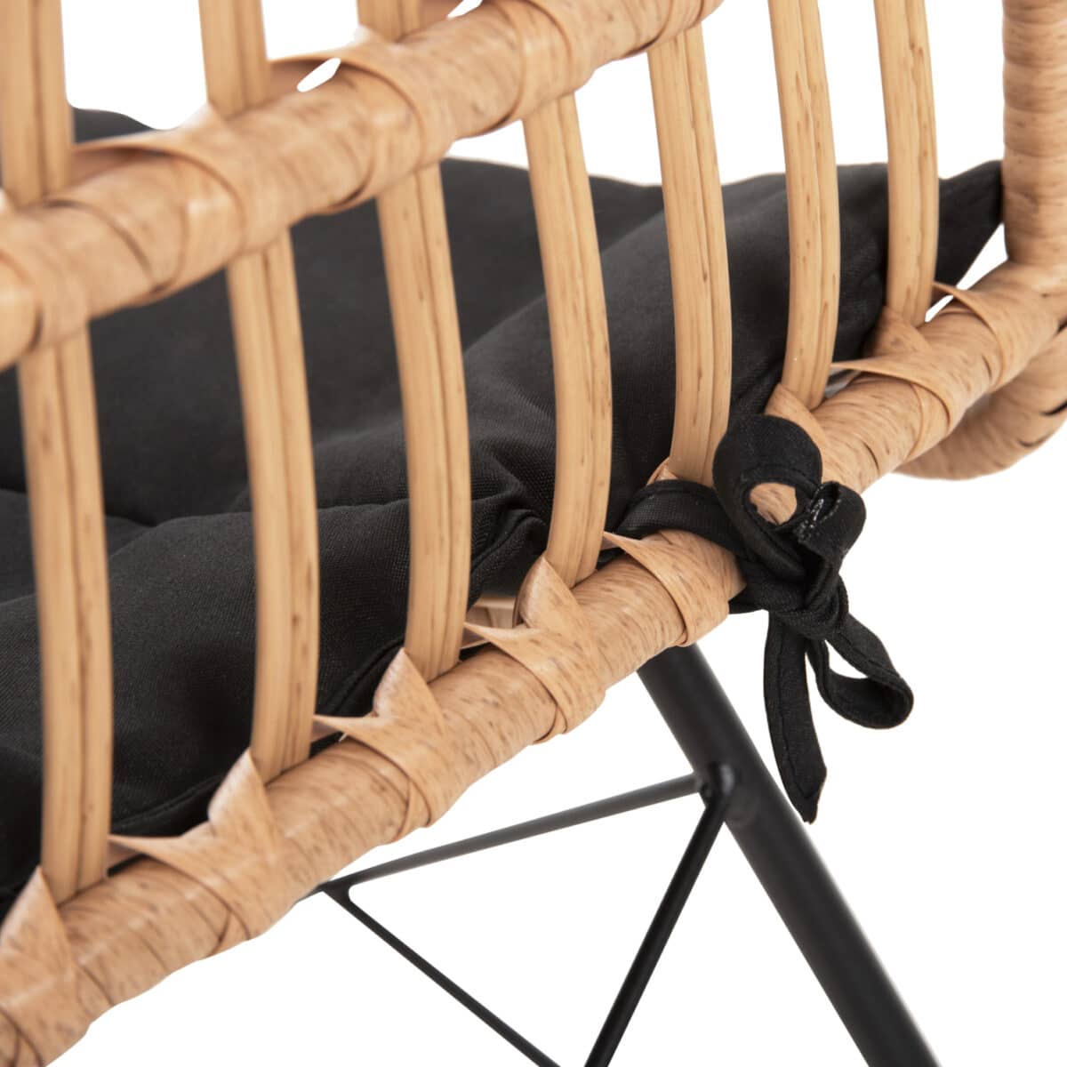 ΚΑΡΕΚΛΑ ΕΞΩΤ.ΧΩΡΟΥ ALLEGRA & ΜΑΞΙΛΑΡΙ HM5451.11 ΜΕΤΑΛΛΟ ΜΑΥΡΟ-ΜΠΕΖ WICKER 52x51.5x83.5Y - Image 9