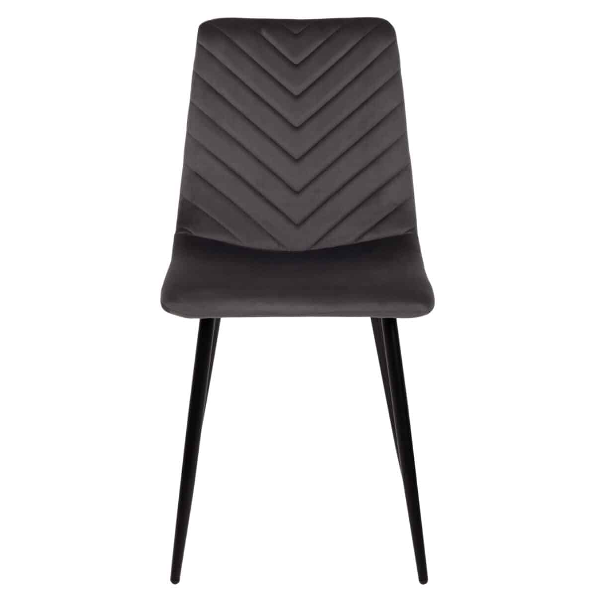 ΚΑΡΕΚΛΑ LATRELL HM8587.01 ΒΕΛΟΥΔΟ ΓΚΡΙ ΜΕ ΜΑΥΡΑ ΜΕΤΑΛΛΙΚΑ ΠΟΔΙΑ 43x54x88Υεκ. - Image 3