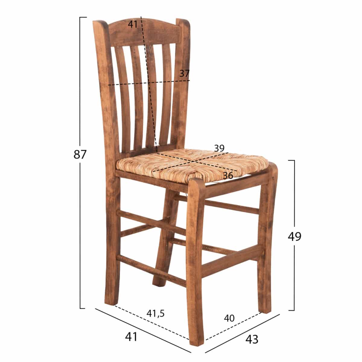 ΚΑΡΕΚΛΑ ΚΑΦΕΝΕΙΟΥ MONTE HM10383.01 ΞΥΛΟ ΟΞΙΑΣ ΣΕ ΚΑΡΥΔΙ-ΨΑΘΑ SEAGRASS 43x41x87Υεκ. - Image 2