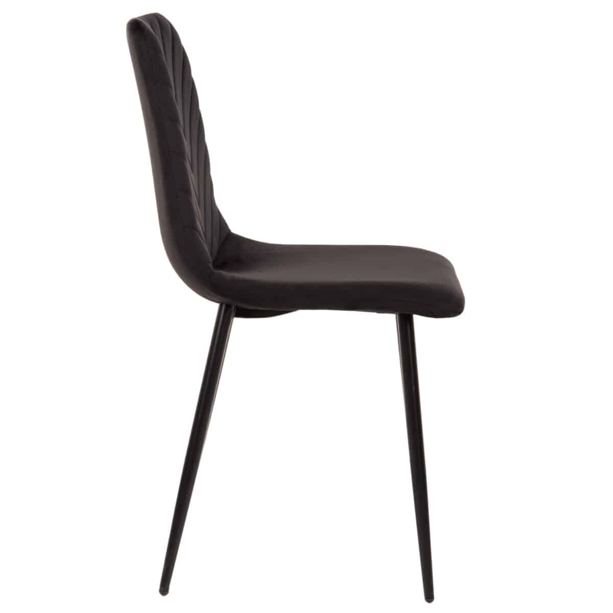 ΚΑΡΕΚΛΑ LATRELL HM8587.04 ΒΕΛΟΥΔΟ ΜΑΥΡΟ ΜΕ ΜΑΥΡΑ ΜΕΤΑΛΛΙΚΑ ΠΟΔΙΑ 43x54x88Υεκ. - Image 4