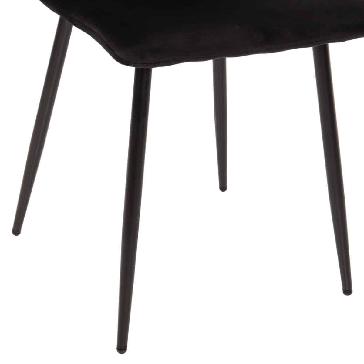 ΚΑΡΕΚΛΑ LATRELL HM8587.04 ΒΕΛΟΥΔΟ ΜΑΥΡΟ ΜΕ ΜΑΥΡΑ ΜΕΤΑΛΛΙΚΑ ΠΟΔΙΑ 43x54x88Υεκ. - Image 9