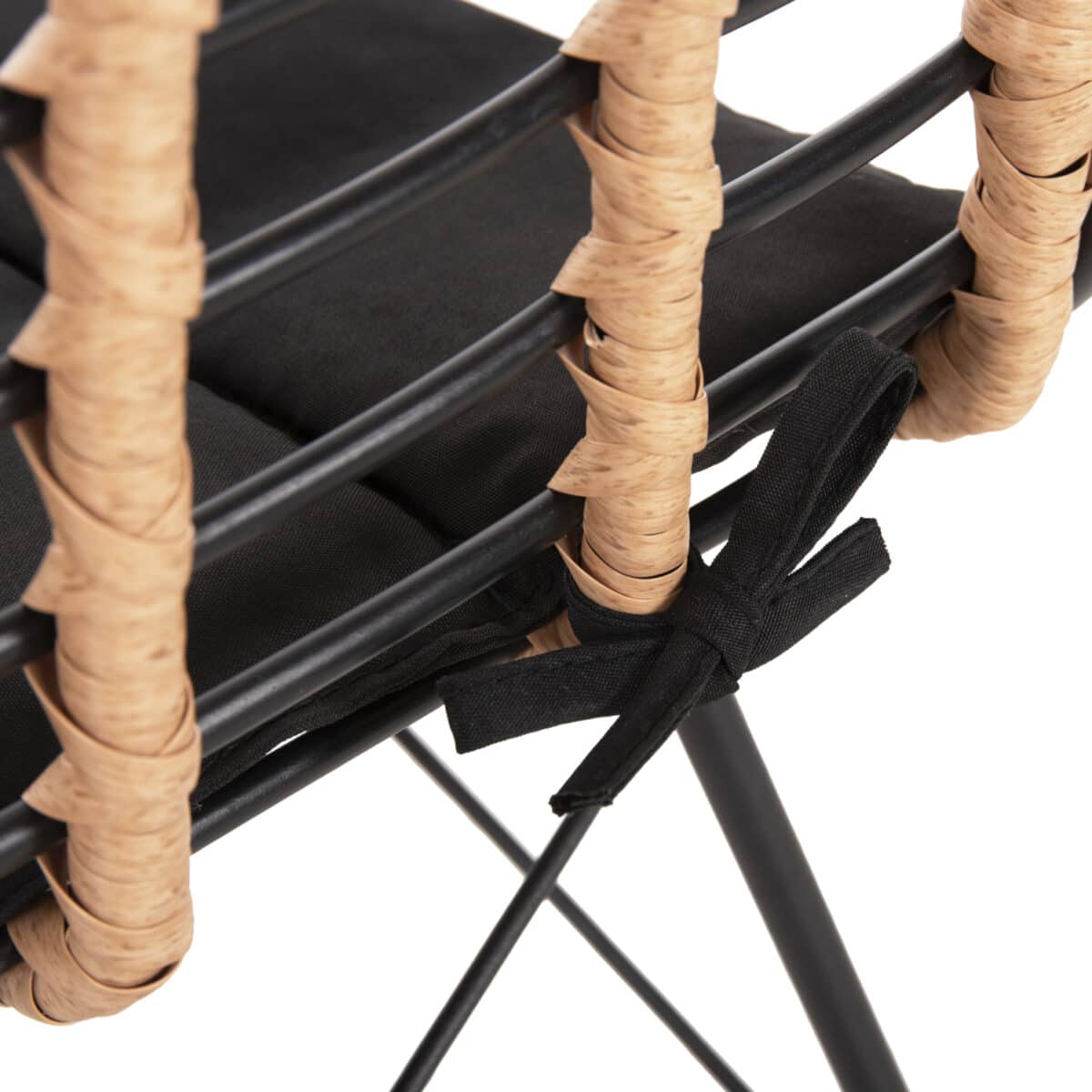 ΚΑΡΕΚΛΑ ΜΕΤΑΛΛΙΚΗ ALLEGRA HM5691.11 WICKER ΜΠΕΖ-ΜΑΥΡΟ 51x54x84Υεκ. - Image 9