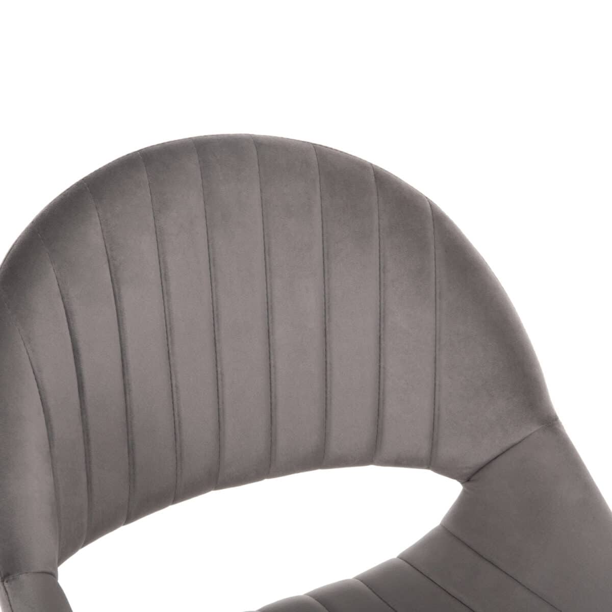 ΚΑΡΕΚΛΑ ΤΡΑΠΕΖΑΡΙΑΣ ODEN HM9001.01 ΓΚΡΙ ΒΕΛΟΥΔΟ-ΜΑΥΡΑ ΜΕΤΑΛ.ΠΟΔΙΑ 52x55x84Yεκ. - Image 7