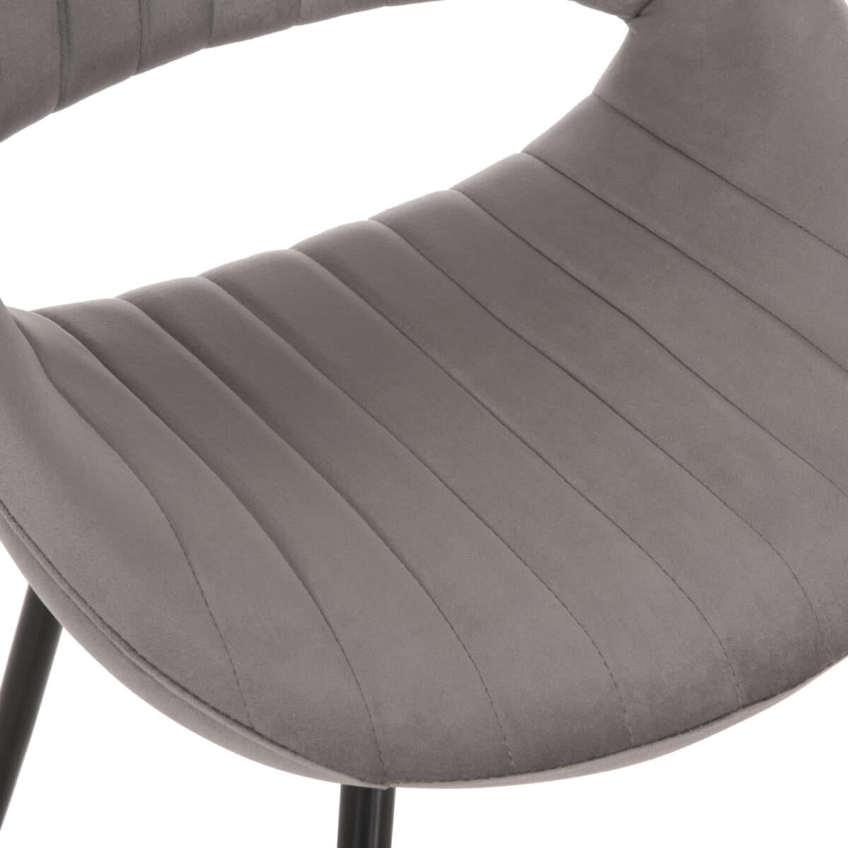 ΚΑΡΕΚΛΑ ΤΡΑΠΕΖΑΡΙΑΣ ODEN HM9001.01 ΓΚΡΙ ΒΕΛΟΥΔΟ-ΜΑΥΡΑ ΜΕΤΑΛ.ΠΟΔΙΑ 52x55x84Yεκ. - Image 8