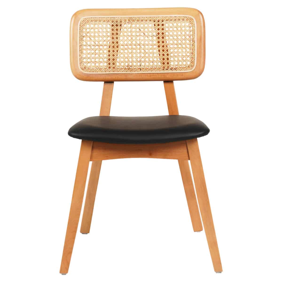 KΑΡΕΚΛΑ ΤΡΑΠΕΖΑΡΙΑΣ LUFFY HM9953.01 ΞΥΛΟ ΟΞΙΑΣ ΦΥΣΙΚΟ-ΜΑΥΡΟ PU 47x60x80Υεκ. - Image 3