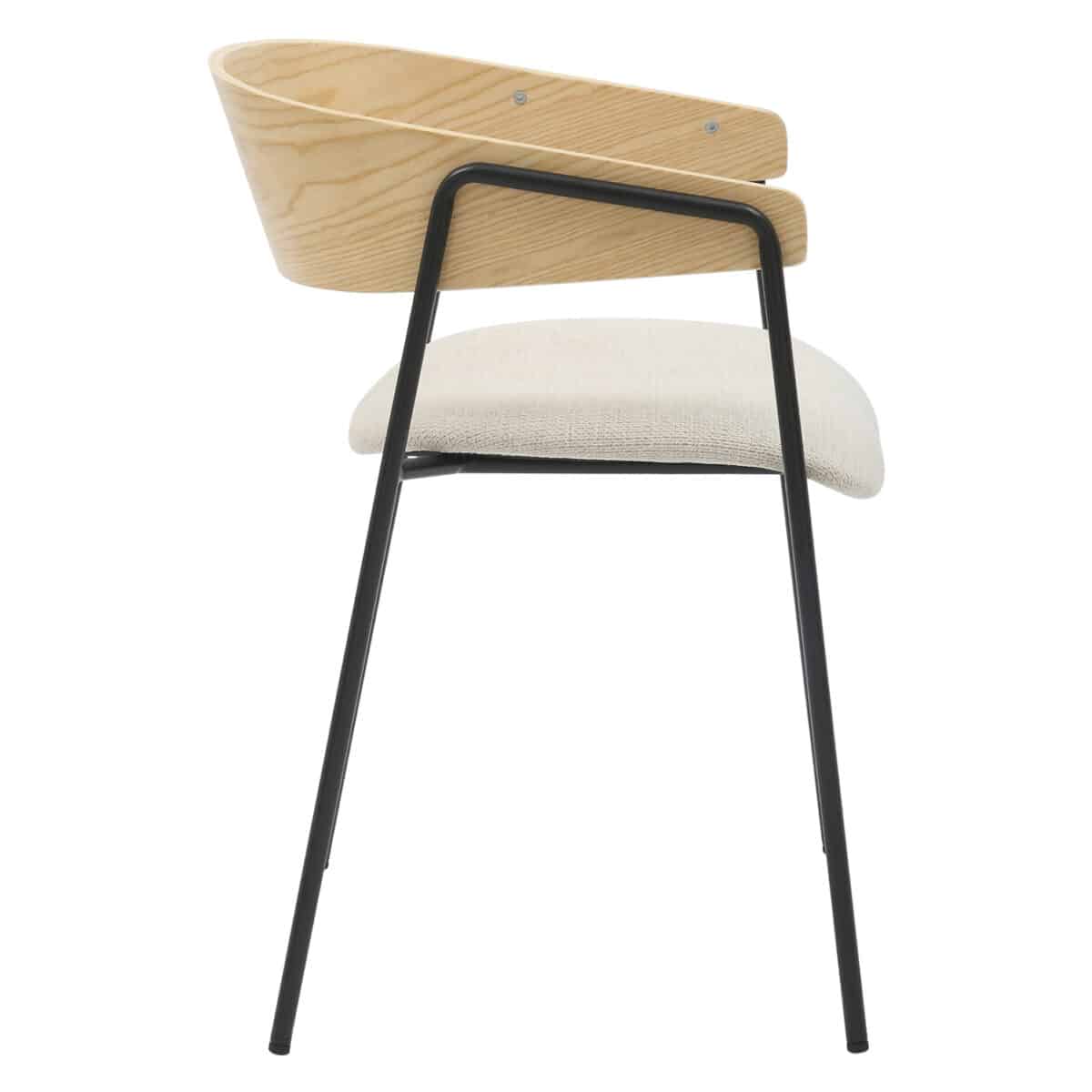 ΚΑΡΕΚΛΑ ΤΡΑΠΕΖΑΡΙΑΣ KORIN HM9975.01 ΜΕΤΑΛΛΟ-ΥΦΑΣΜΑ ΜΠΕΖ-ΞΥΛΟ 54x51x72,5Υεκ - Image 4