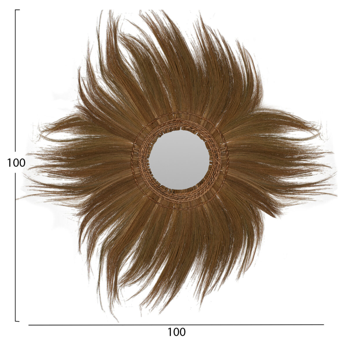 ΚΑΘΡΕΠΤΗΣ ΣΤΡΟΓΓΥΛΟΣ ΜΕ ΠΛΑΙΣΙΟ ΦΛΟΙΟ ΜΠΑΝΑΝΑΣ ΣΕ ΧΡΩΜΑ ΦΥΣΙΚΟ 100x4x100 ΕΚ.HM7735 - Image 2
