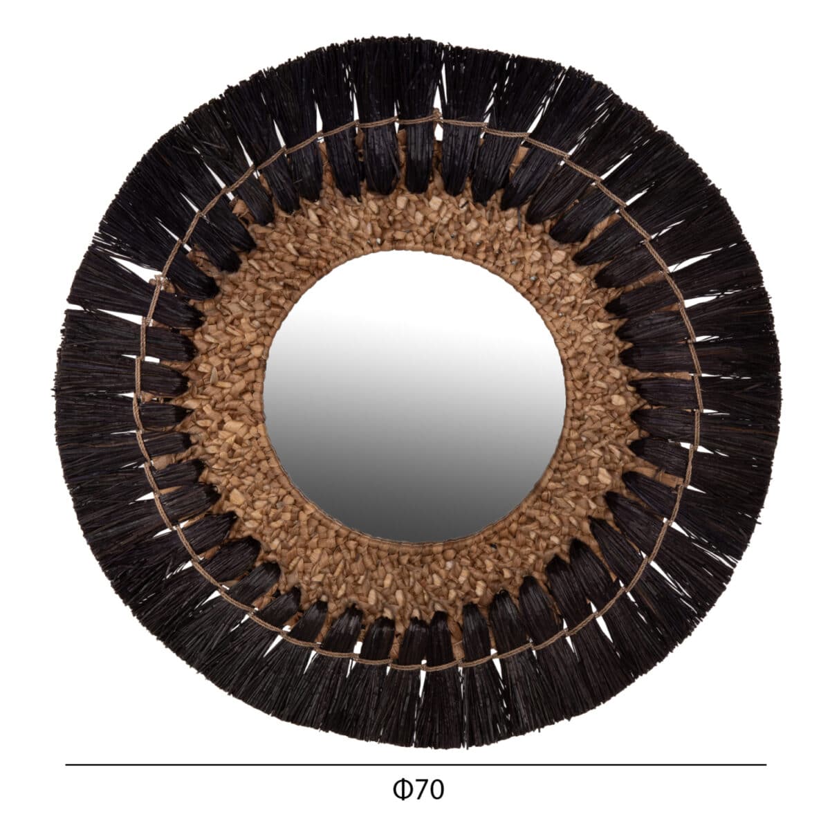 ΚΑΘΡΕΠΤΗΣ ΤΟΙΧΟΥ HM7832 ΜΕ ΠΛΑΙΣΙΟ MENDONG GRASS Φ70εκ ΣΕ ΜΑΥΡΟ & ΦΥΣΙΚΟ - Image 2