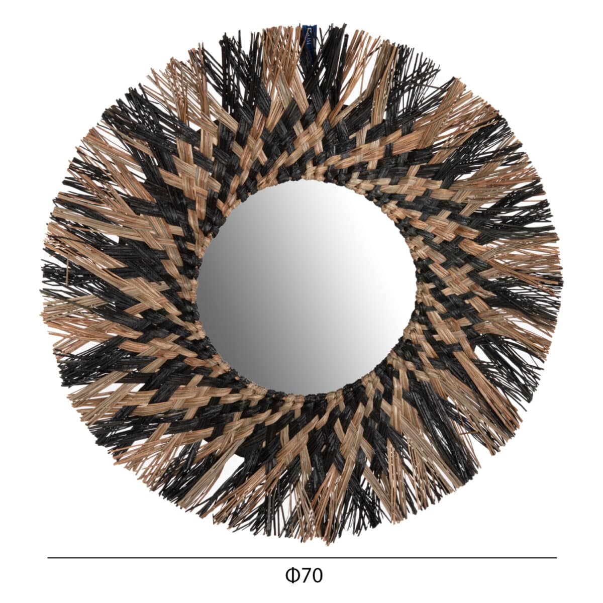 ΚΑΘΡΕΠΤΗΣ ΤΟΙΧΟΥ HM7833 ΜΕ ΠΛΕΚΤΟ ΠΛΑΙΣΙΟ MENDONG GRASS Φ70εκ ΣΕ ΜΑΥΡΟ & ΦΥΣΙΚΟ - Image 2