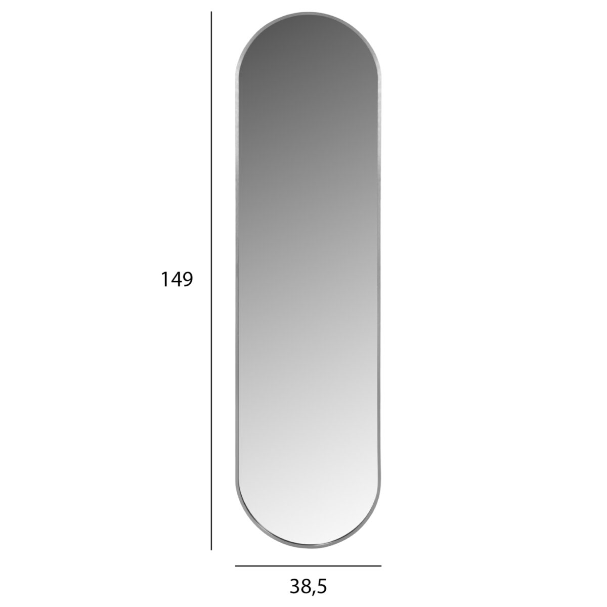 kathreptis-toichoy-fb9958140-psilos-obal-1 ΚΑΘΡΕΠΤΗΣ ΤΟΙΧΟΥ HM9581.40 ΨΗΛΟΣ ΟΒΑΛ ΣΚΕΛΕΤΟΣ ΑΛΟΥΜΙΝΙΟΥ ΑΣΗΜΙ 38,5x4x149Υεκ. - Image 2