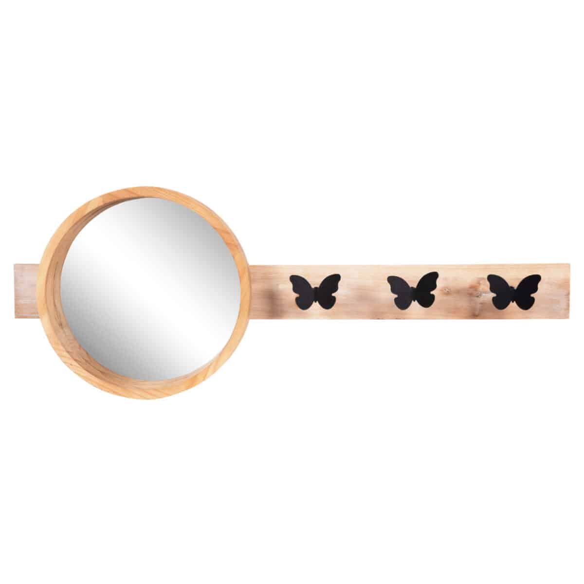 ΚΑΘΡΕΠΤΗΣ ΤΟΙΧΟΥ ΣΤΡΟΓΓΥΛΟΣ SCUTTLE HM4222 FIR WOOD&MDF-BLACK METAL 80x6,5x30,5Υεκ. - Image 3