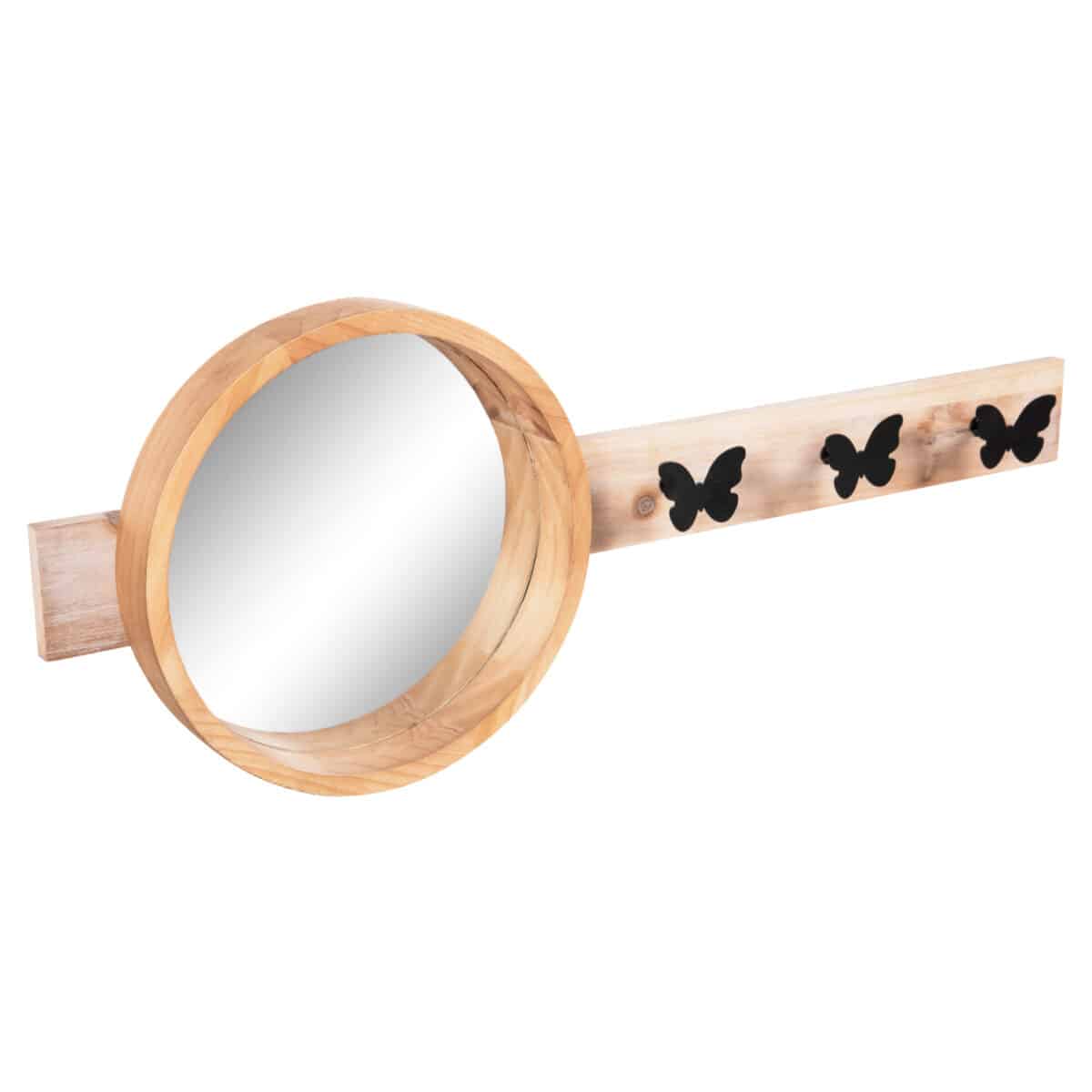 ΚΑΘΡΕΠΤΗΣ ΤΟΙΧΟΥ ΣΤΡΟΓΓΥΛΟΣ SCUTTLE HM4222 FIR WOOD&MDF-BLACK METAL 80x6,5x30,5Υεκ. - Image 4