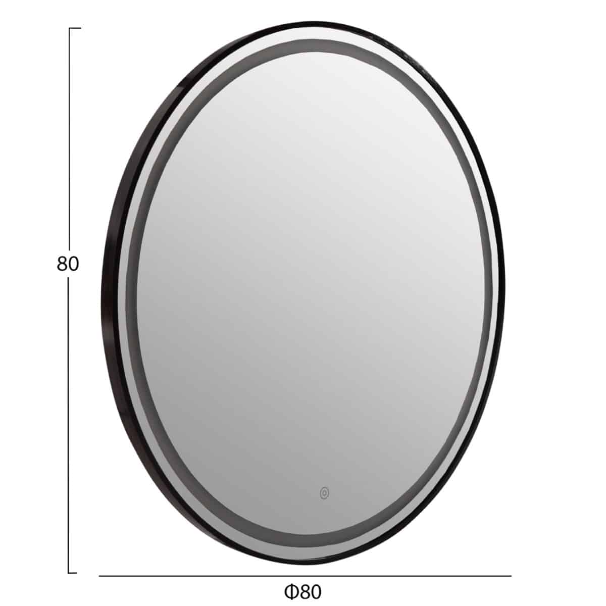 ΚΑΘΡΕΠΤΗΣ ΤΟΙΧΟΥ ΣΤΡΟΓΓΥΛΟΣ ROUNDER HM4503.01 ΑΛΟΥΜΙΝΙΟ ΣΕ ΜΑΥΡΟ-ΦΩΤΙΣΜΟΣ LED Φ80εκ. - Image 2