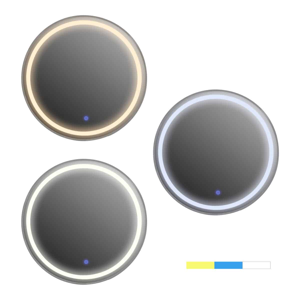 ΚΑΘΡΕΠΤΗΣ ΤΟΙΧΟΥ ΣΤΡΟΓΓΥΛΟΣ ROUNDER HM4503.40 ΑΛΟΥΜΙΝΙΟ ΣΕ ΑΣΗΜΙ-ΦΩΤΙΣΜΟΣ LED Φ80εκ. - Image 3