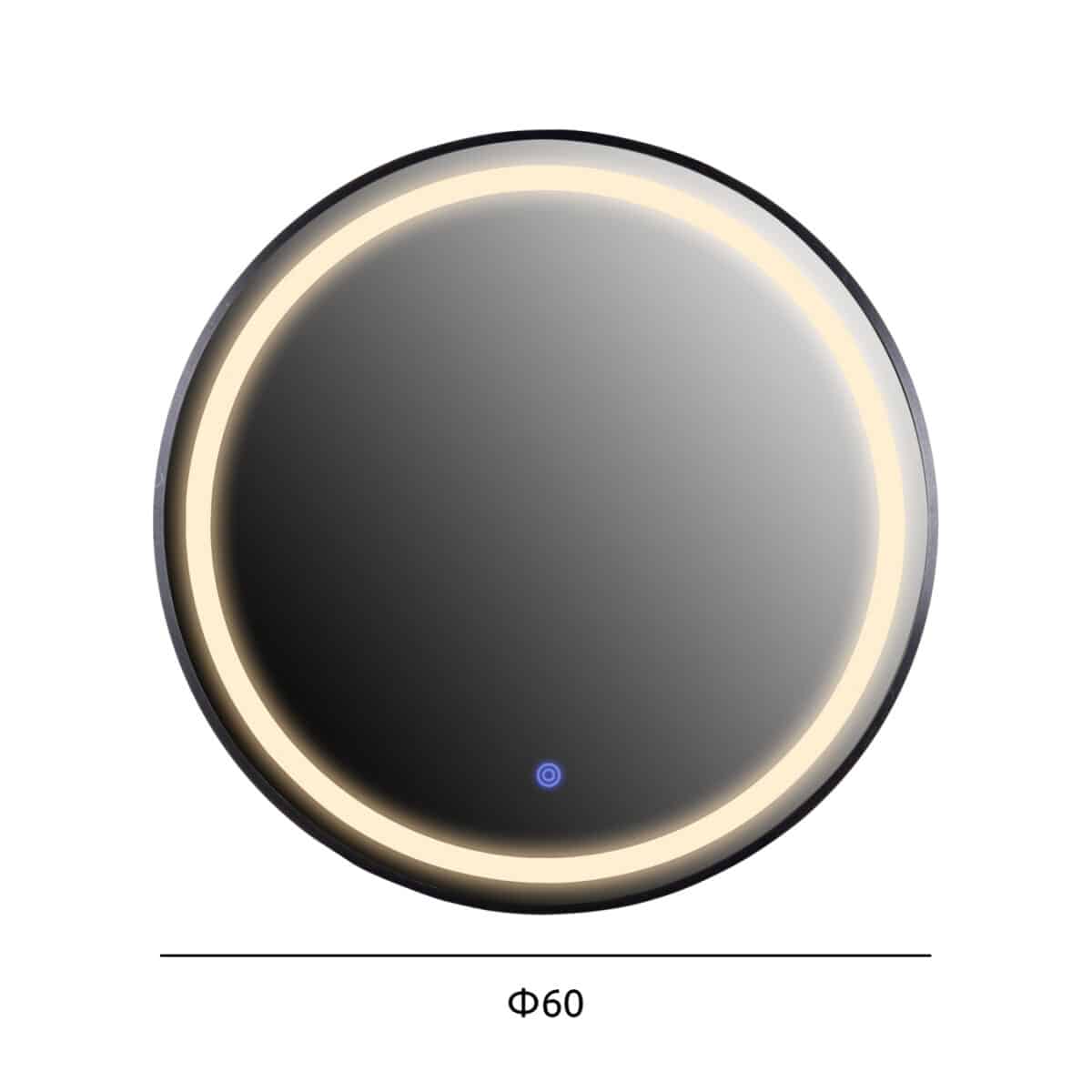 ΚΑΘΡΕΠΤΗΣ ΤΟΙΧΟΥ ΣΤΡΟΓΓΥΛΟΣ HM9579.01 ΑΛΟΥΜΙΝΙΟ ΣΕ ΜΑΥΡΟ-ΦΩΤΙΣΜΟΣ LED Φ60x3εκ. - Image 2