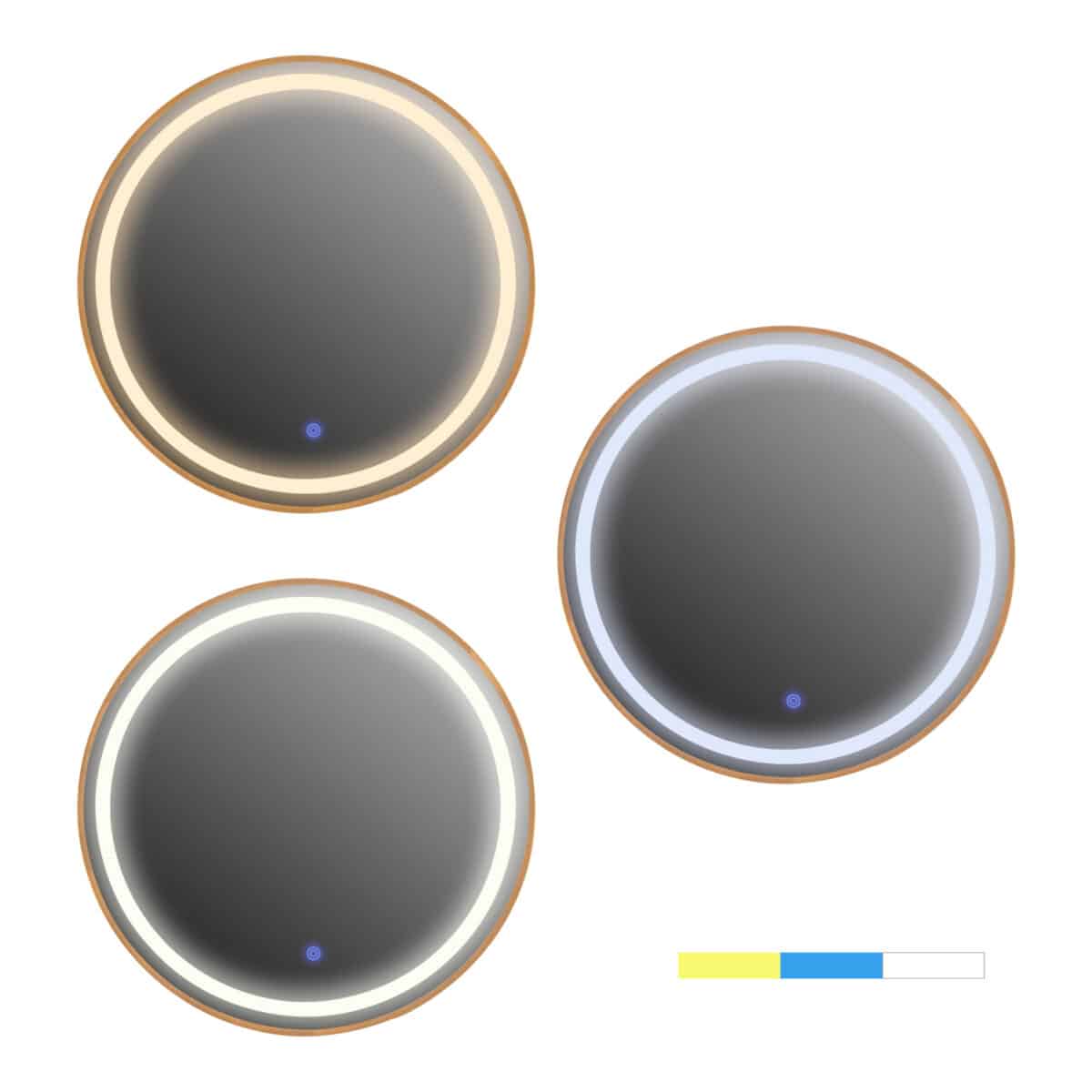 ΚΑΘΡΕΠΤΗΣ ΤΟΙΧΟΥ ΣΤΡΟΓΓΥΛΟΣ HM9580.30 ΑΛΟΥΜΙΝΙΟ ΣΕ ΧΡΥΣΟ-ΦΩΤΙΣΜΟΣ LED Φ60x3εκ. - Image 3