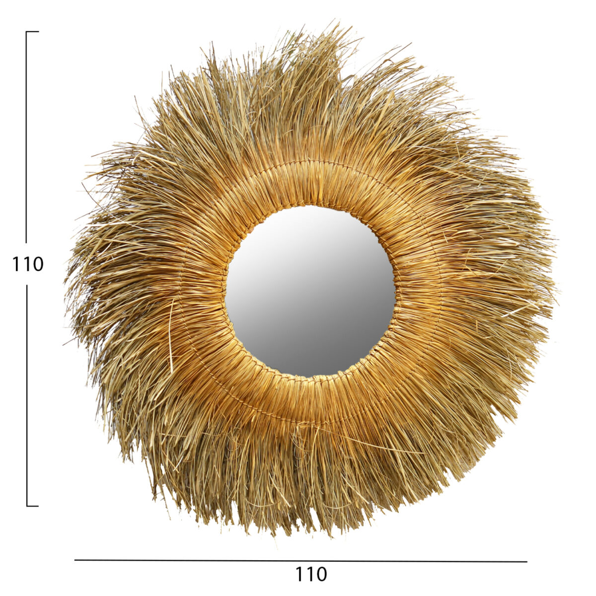ΚΑΘΡΕΠΤΗΣ ΤΟΙΧΟΥ ΣΤΡΟΓΓΥΛΟΣ ME PANDAN GRASS ΧΡΩΜΑ ΦΥΣΙΚΟ-ΧΡΥΣΟ 110x5x110Yεκ.HM7743 - Image 2