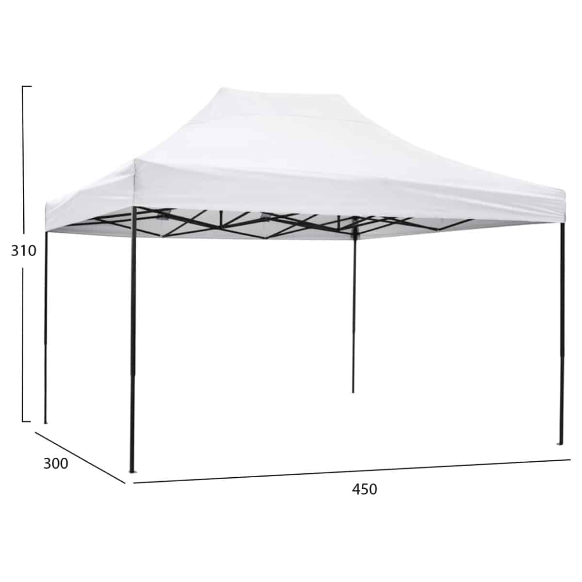 ΚΙΟΣΚΙ/GAZEBO MATTHEW HM6311 ΠΤΥΣΣΟΜΕΝΟ-ΣΚΕΛΕΤΟΣ ΜΕΤΑΛ.ΜΑΥΡΟΣ-ΛΕΥΚΟ ΥΦΑΣΜΑ 3x4,5x3,10Yμ - Image 2