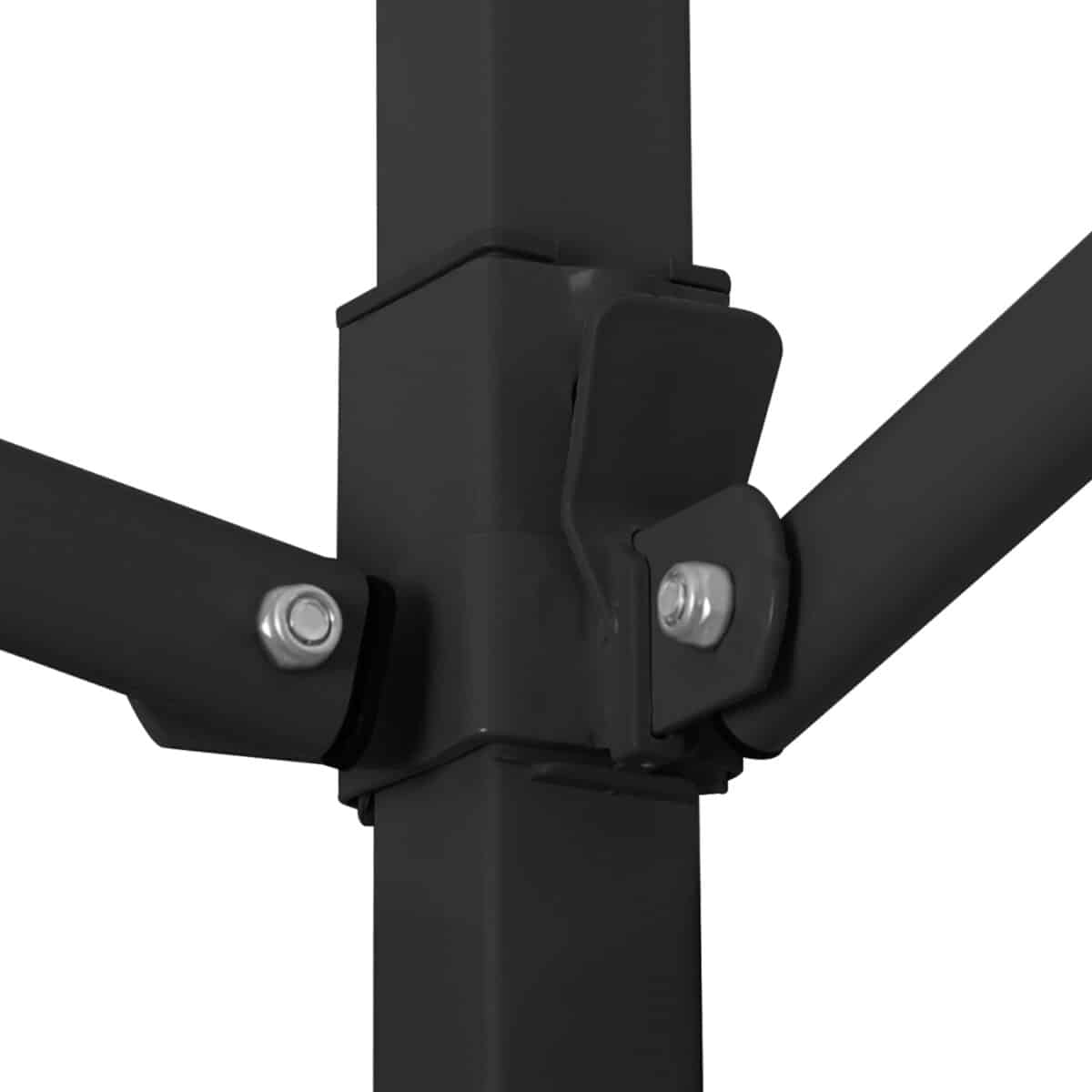 ΚΙΟΣΚΙ/GAZEBO MATTHEW HM6312 ΠΤΥΣΣΟΜΕΝΟ-ΣΚΕΛΕΤΟΣ ΜΕΤΑΛ.ΜΑΥΡΟΣ-ΛΕΥΚΟ ΥΦΑΣΜΑ 3x6x3,10Yμ - Image 5