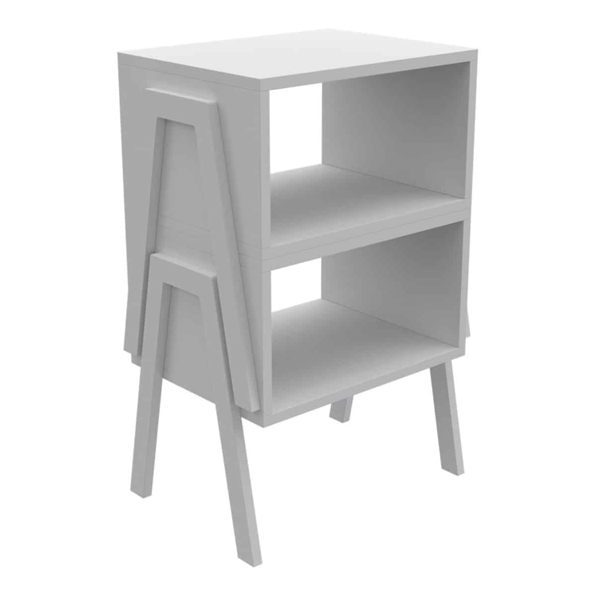 ΚΟΜΟΔΙΝΟ JAKE HM18182.01 ΜΕΛΑΜΙΝΗ ΣΕ ΛΕΥΚΟ 48x35x49Υεκ. - Image 4