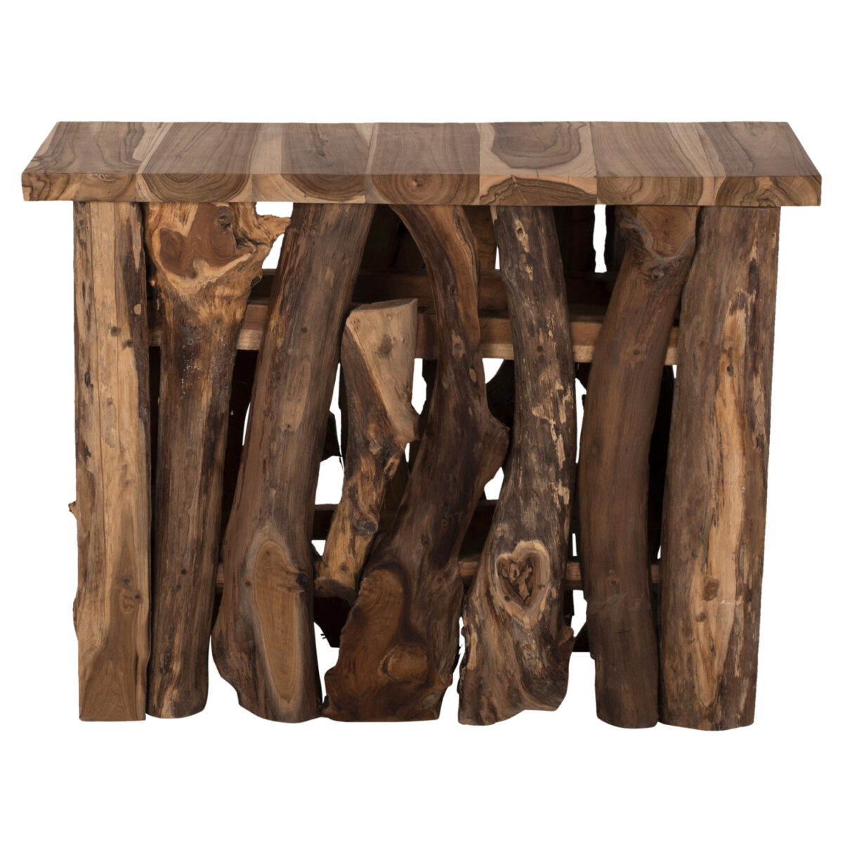 ΚΟΝΣΟΛΑ HM9336 ΑΠΟ ΜΑΣΙΦ ΞΥΛΟ ΤEAK ΦΥΣΙΚΟ 100X35X75Y εκ. - Image 3