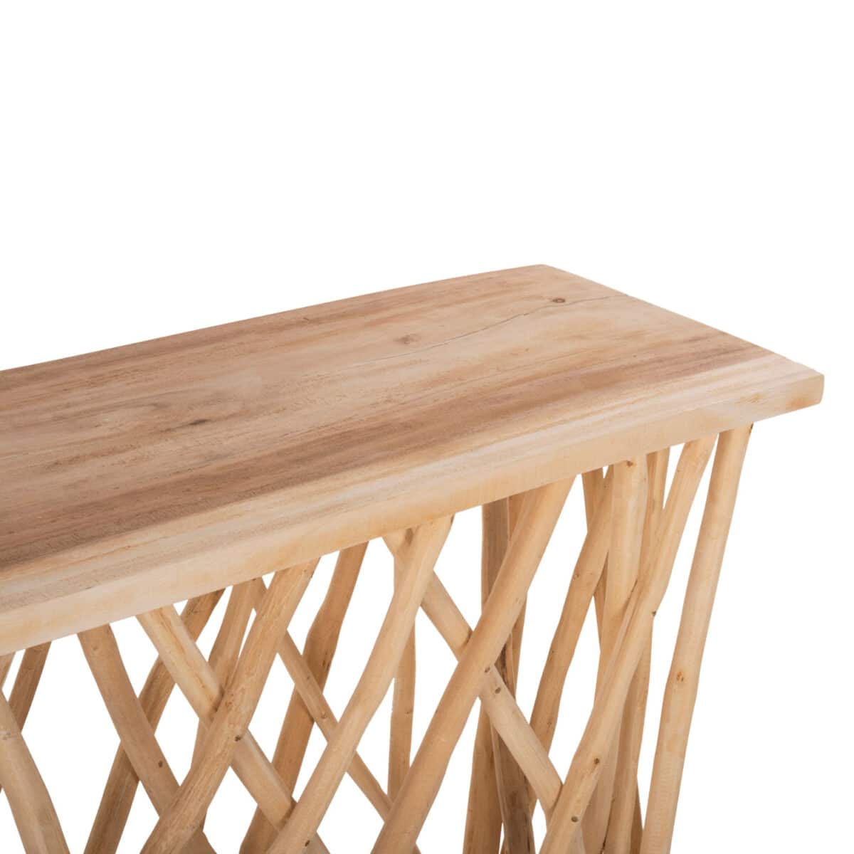 ΚΟΝΣΟΛΑ KRANT ΣΕ ΡΟΥΣΤΙΚ ΣΤΥΛ ΚΛΑΔΙΑ ΤEAK & 3εκ. ΕΠΙΦΑΝΕΙΑ 121X36X75Yεκ.HM9805 - Image 4