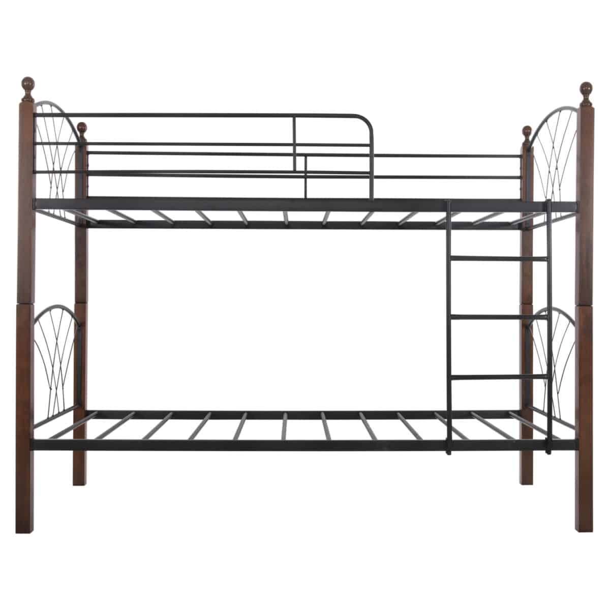 ΚΟΥΚΕΤΑ ΚΡΕΒΑΤΙ STOREY HM687 ΜΑΥΡΟ ΜΕΤΑΛΛΟ-ΚΑΡΥΔΙ RUBBERWOOD-ΓΙΑ ΣΤΡΩΜΑ 190x90εκ - Image 4