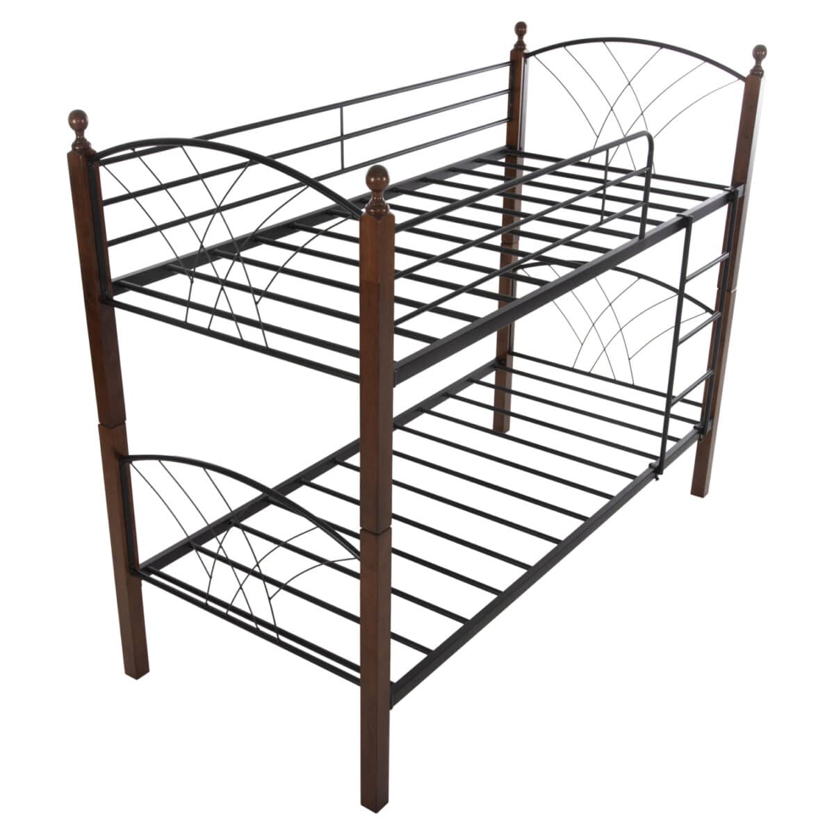 ΚΟΥΚΕΤΑ ΚΡΕΒΑΤΙ STOREY HM687 ΜΑΥΡΟ ΜΕΤΑΛΛΟ-ΚΑΡΥΔΙ RUBBERWOOD-ΓΙΑ ΣΤΡΩΜΑ 190x90εκ - Image 5