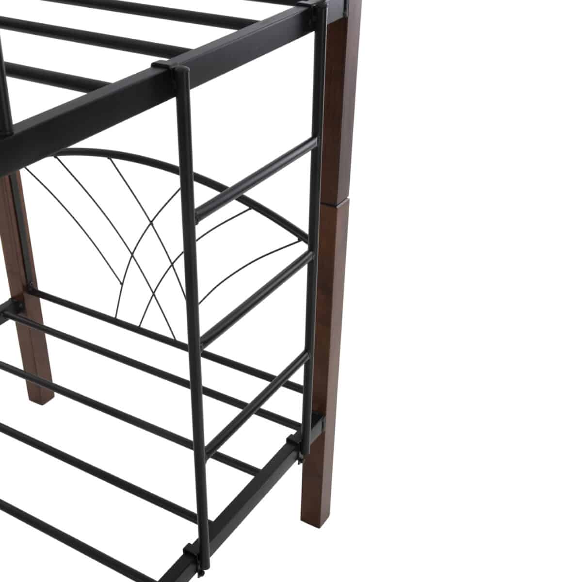 ΚΟΥΚΕΤΑ ΚΡΕΒΑΤΙ STOREY HM687 ΜΑΥΡΟ ΜΕΤΑΛΛΟ-ΚΑΡΥΔΙ RUBBERWOOD-ΓΙΑ ΣΤΡΩΜΑ 190x90εκ - Image 7