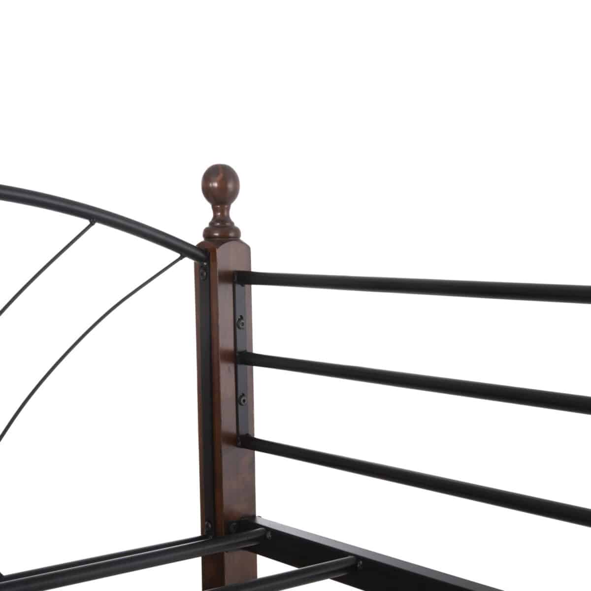 ΚΟΥΚΕΤΑ ΚΡΕΒΑΤΙ STOREY HM687 ΜΑΥΡΟ ΜΕΤΑΛΛΟ-ΚΑΡΥΔΙ RUBBERWOOD-ΓΙΑ ΣΤΡΩΜΑ 190x90εκ - Image 10