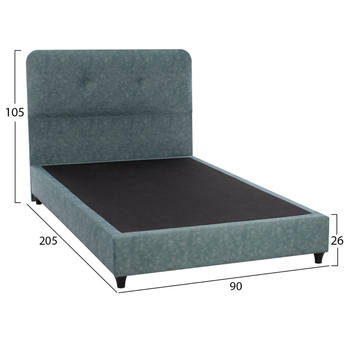 ΚΡΕΒΑΤΙ DOLORES ΑΠΟ ΥΦΑΣΜΑ LIGHT GREEN HM649.27 ΓΙΑ ΣΤΡΩΜΑ 90x200 εκ. - Image 3