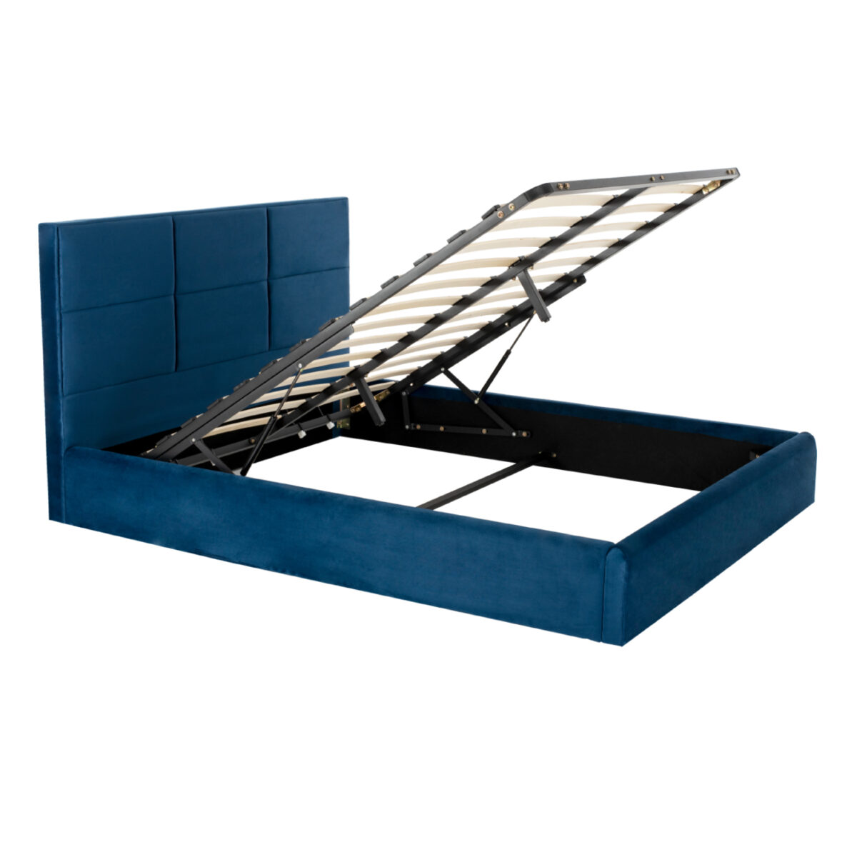 krebati-fb958308-beloydo-mple-me-apothik-3 ΚΡΕΒΑΤΙ BRILEY ΒΕΛΟΥΔΟ ΜΠΛΕ ΜΕ ΑΠΟΘΗΚΕΥΤΙΚΟ ΧΩΡΟ 160x200εκ. HM583.08 - Image 4