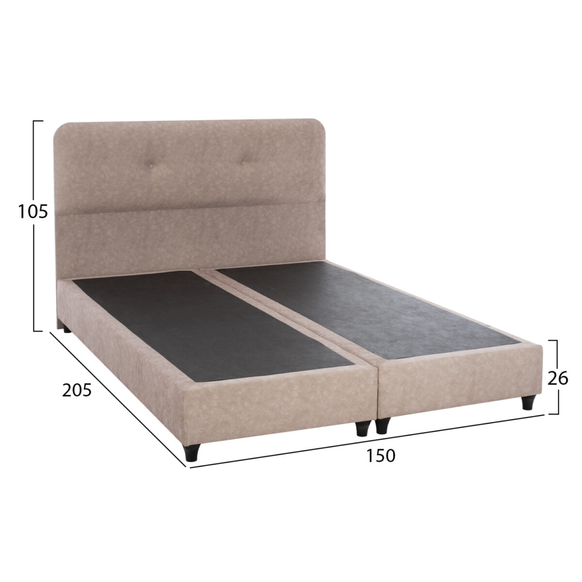 krebati-fb963722-mpez-yfasma-tnubuck-150-2 ΚΡΕΒΑΤΙ HM637.22 DOLORES ΜΠΕΖ ΥΦΑΣΜΑ τ.NUBUCK, 150x200 εκ. - Image 3