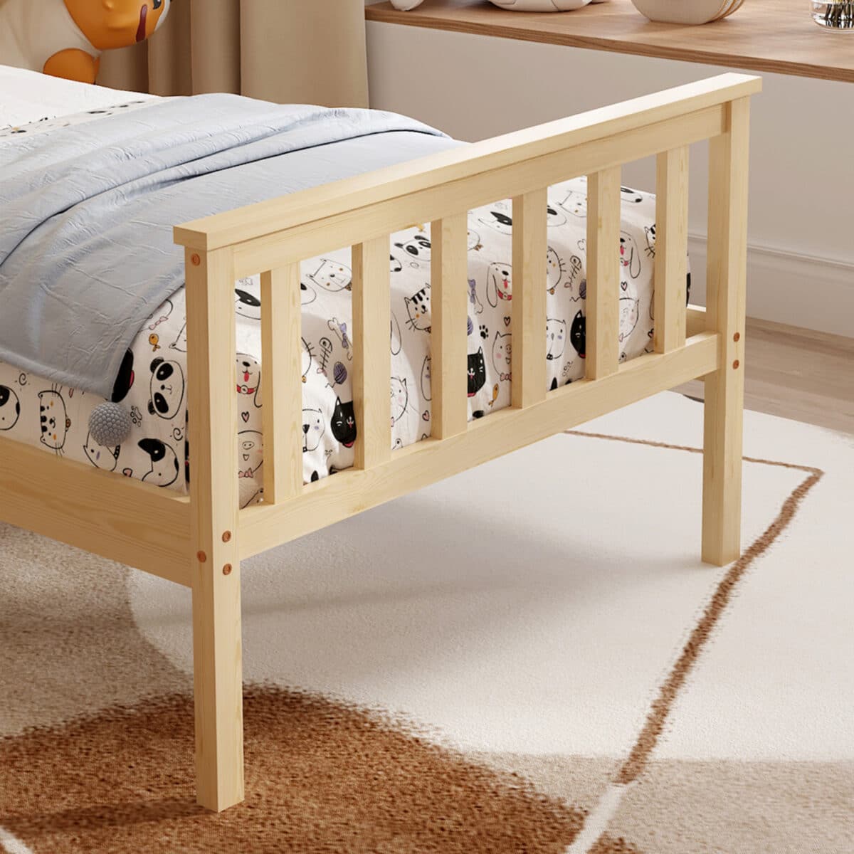 ΚΡΕΒΑΤΙ GIMLY HM675.01 ΜΑΣΙΦ ΞΥΛΟ ΠΕΥΚΟΥ ΣΕ ΦΥΣΙΚΟ ΓΙΑ ΣΤΡΩΜΑ 190x90εκ. - Image 6