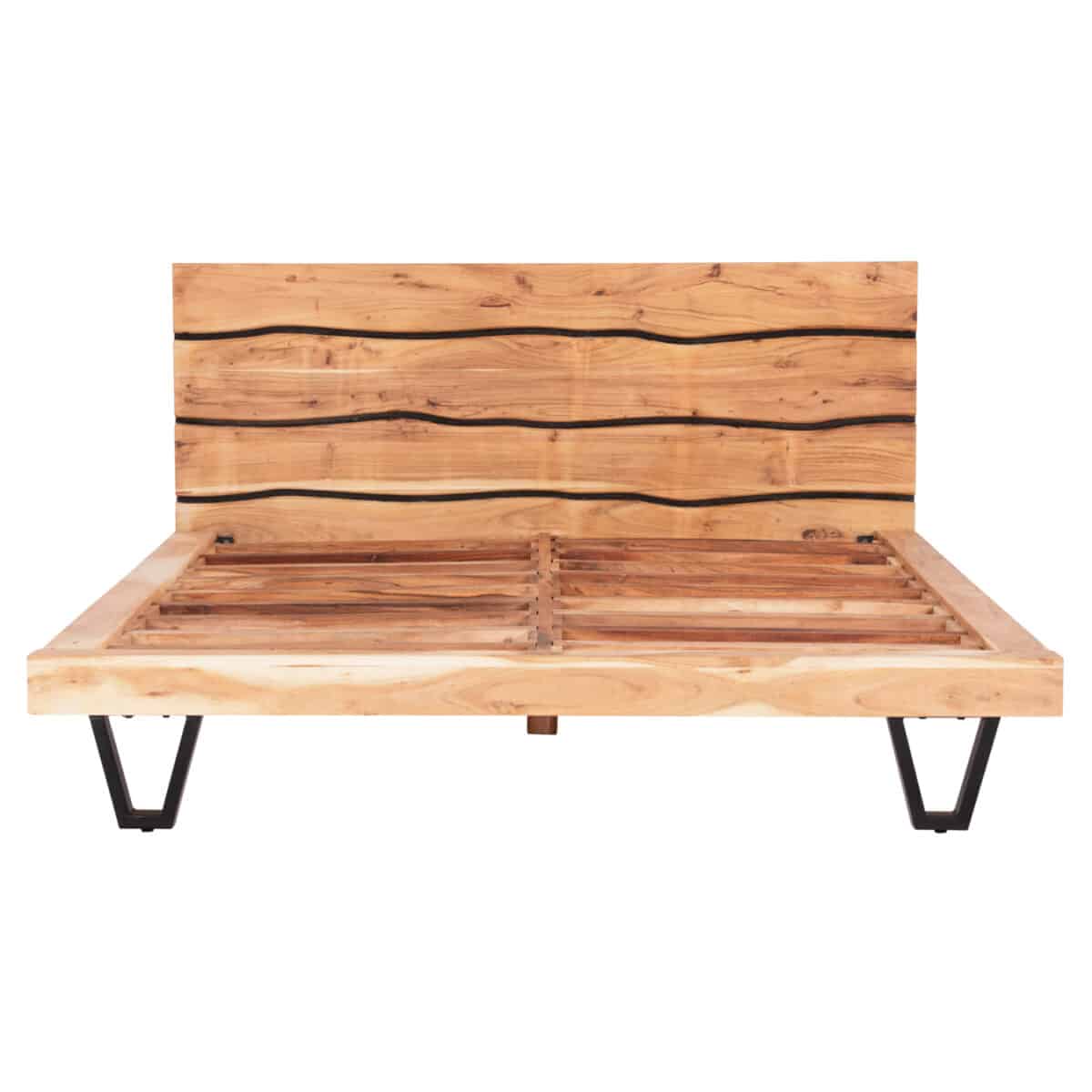 ΚΡΕΒΑΤΙ ALICIA HM8359.21 ΜΕΤΑΛΛΟ-ΜΑΣΙΦ ΞΥΛΟ ΑΚΑΚΙΑΣ-ΑΝΟΙΧΤΟ ΦΥΣΙΚΟ-ΣΤΡΩΜΑ 160x200εκ - Image 4