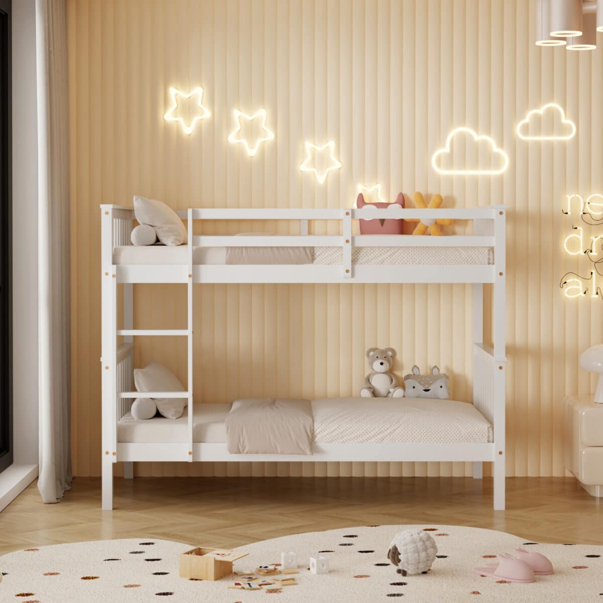 ΚΡΕΒΑΤΙ ΚΟΥΚΕΤΑ ΠΑΙΔΙΚΟ LANTAI HM682.03 ΞΥΛΟ ΠΕΥΚΟΥ ΣΕ ΛΕΥΚΟ- ΣΤΡΩΜΑΤΑ 190x90εκ - Image 5