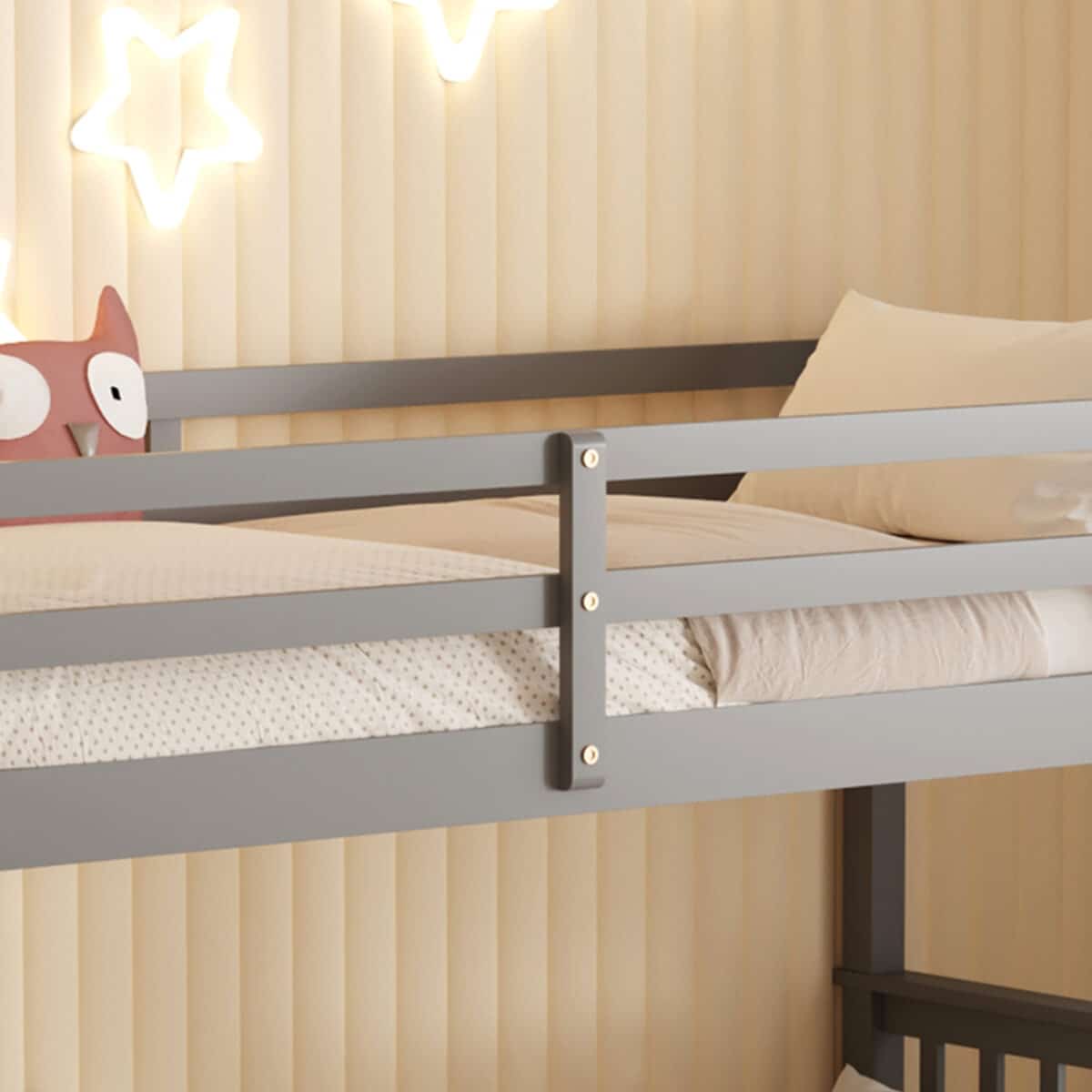 ΚΡΕΒΑΤΙ ΚΟΥΚΕΤΑ ΠΑΙΔΙΚΟ LANTAI HM682.05 ΞΥΛΟ ΠΕΥΚΟΥ ΣΕ ΓΚΡΙ- ΣΤΡΩΜΑΤΑ 190x90εκ - Image 7