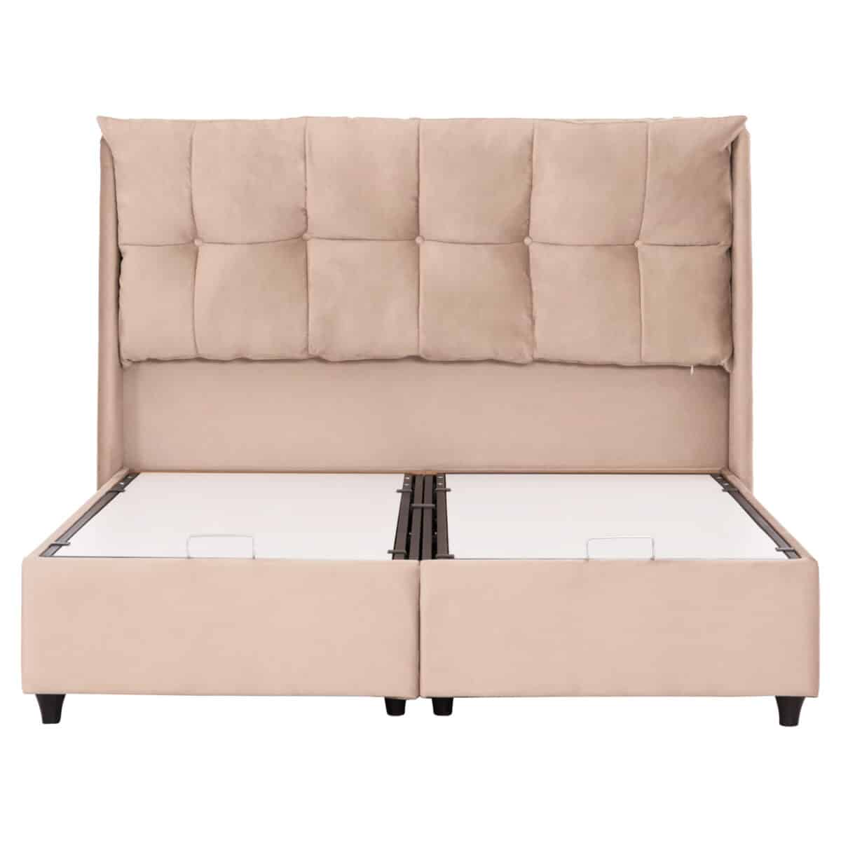 ΚΡEΒΑΤΙ ΜΕ ΑΠΟΘΗΚΕΥΤΙΚΟ ΧΩΡΟ DREAMLET HM716 ΜΠΕΖ ΒΕΛΟΥΔΟ- ΓΙΑ ΣΤΡΩΜΑ 160x200εκ. - Image 4