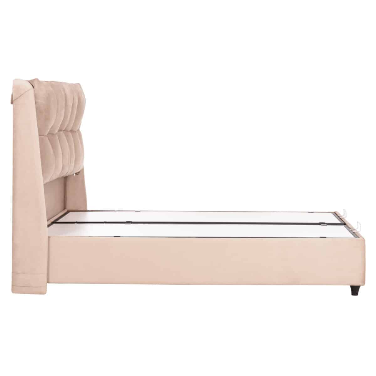 ΚΡEΒΑΤΙ ΜΕ ΑΠΟΘΗΚΕΥΤΙΚΟ ΧΩΡΟ DREAMLET HM716 ΜΠΕΖ ΒΕΛΟΥΔΟ- ΓΙΑ ΣΤΡΩΜΑ 160x200εκ. - Image 5