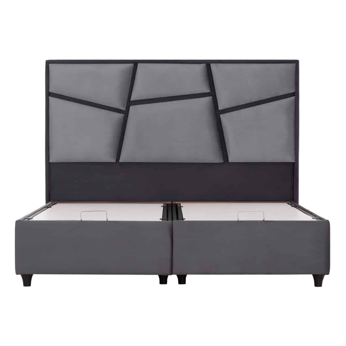 ΚΡEΒΑΤΙ ΜΕ ΑΠΟΘΗΚΕΥΤΙΚΟ ΧΩΡΟ IRIDA HM718 ΓΚΡΙ ΒΕΛΟΥΔΟ ΓΙΑ ΣΤΡΩΜΑ 160x200εκ. - Image 4