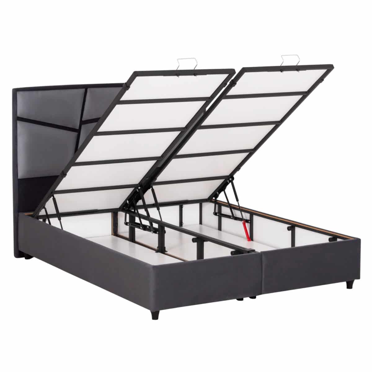 ΚΡEΒΑΤΙ ΜΕ ΑΠΟΘΗΚΕΥΤΙΚΟ ΧΩΡΟ IRIDA HM718 ΓΚΡΙ ΒΕΛΟΥΔΟ ΓΙΑ ΣΤΡΩΜΑ 160x200εκ. - Image 6