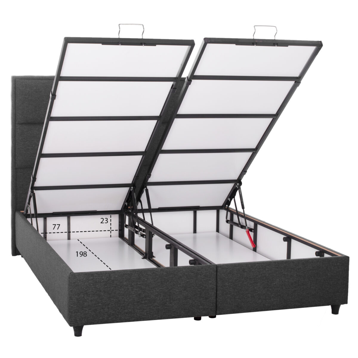 ΚΡΕΒΑΤΙ ALBA ΜΕ ΑΠΟΘΗΚΕΥΤΙΚΟ ΑΠΟ ΓΚΡΙ ΥΦΑΣΜΑ HM626.01 ΓΙΑ ΣΤΡΩΜΑ 160x200 εκ. - Image 4