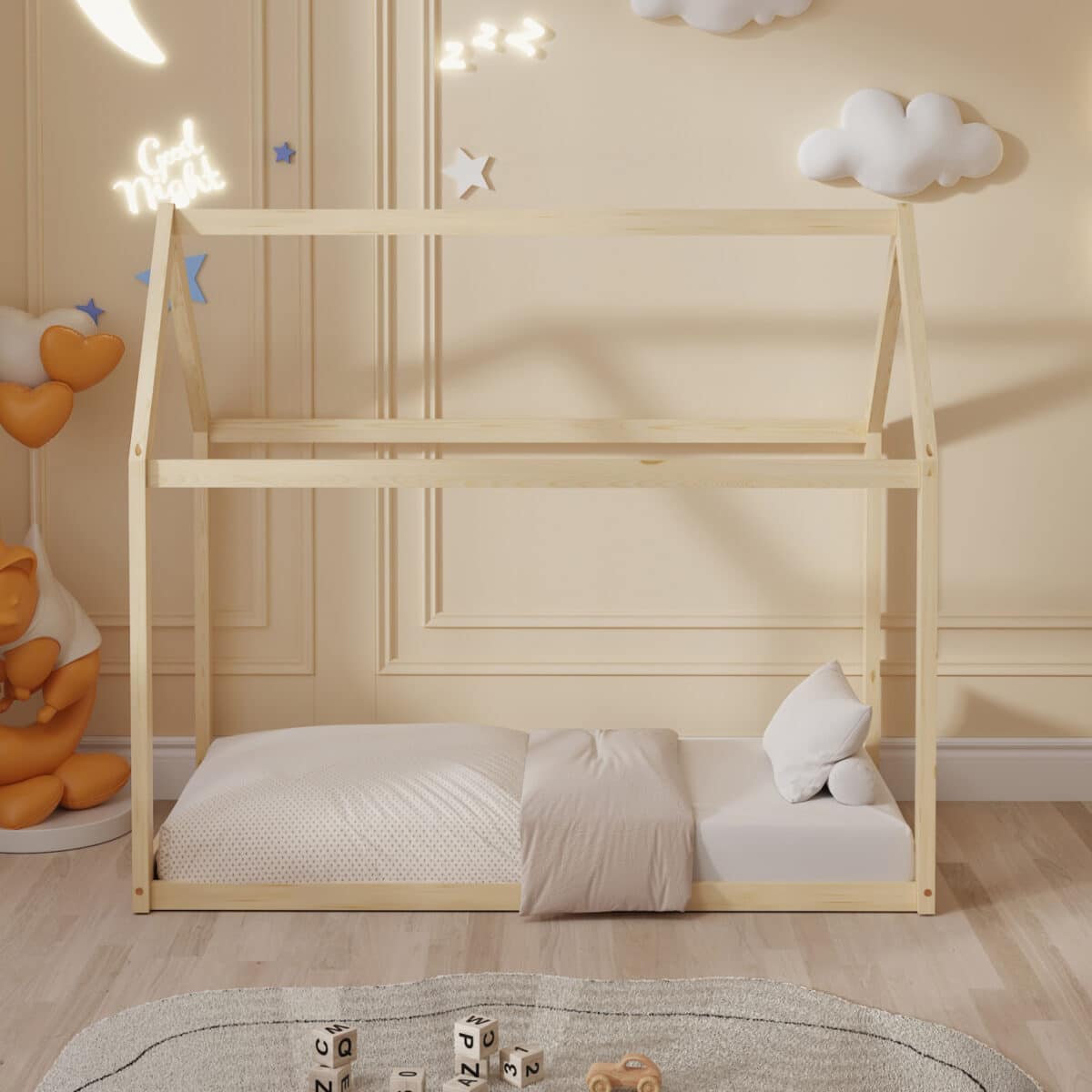 ΚΡΕΒΑΤΙ ΠΑΙΔΙΚΟ PEPE HM677.01 τ.MONTESSORI ΞΥΛΟ ΠΕΥΚΟ ΦΥΣΙΚΟ- 190x90εκ - Image 4