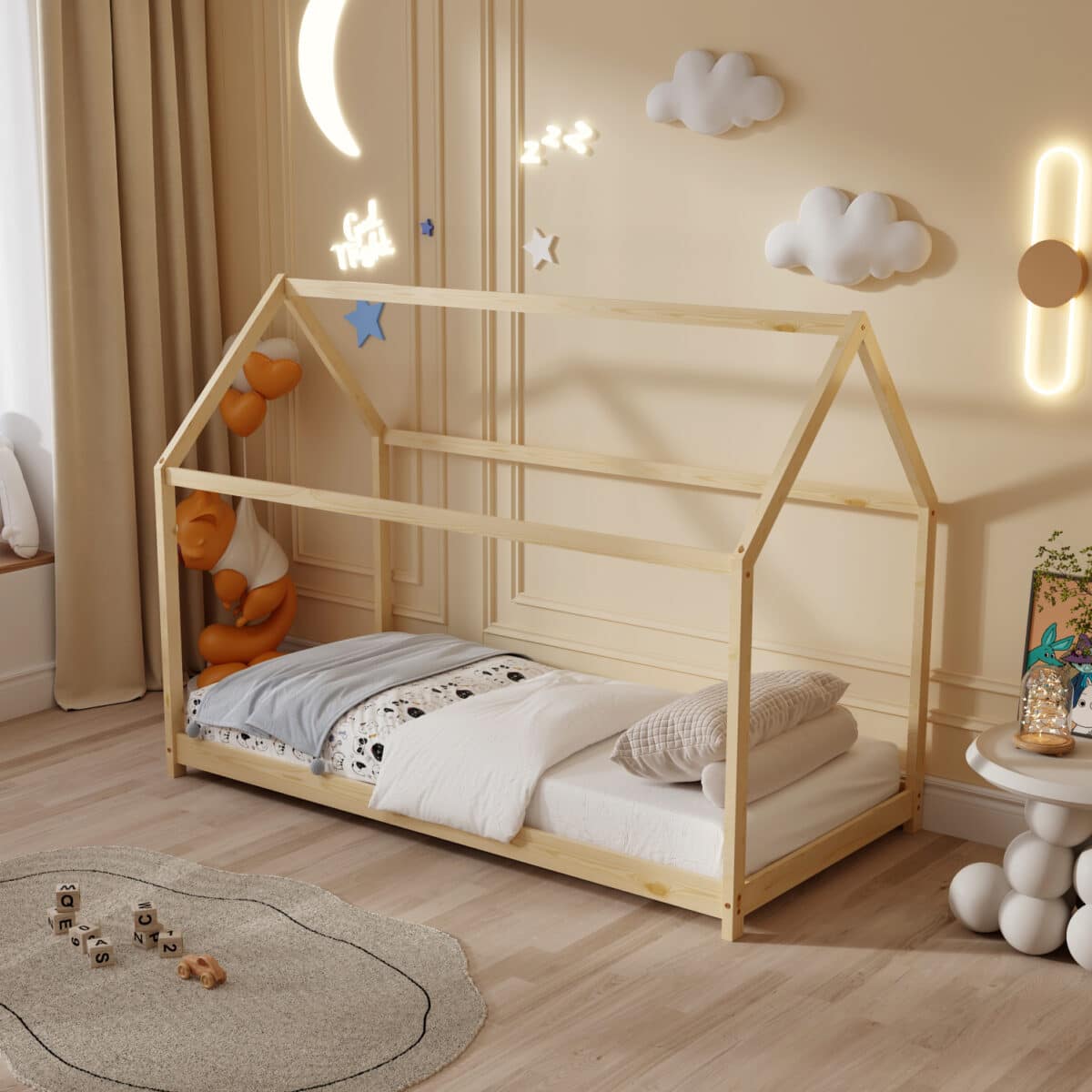 ΚΡΕΒΑΤΙ ΠΑΙΔΙΚΟ PEPE HM678.01 τ.MONTESSORI ΞΥΛΟ ΠΕΥΚΟ ΦΥΣΙΚΟ- 140x70εκ - Image 2