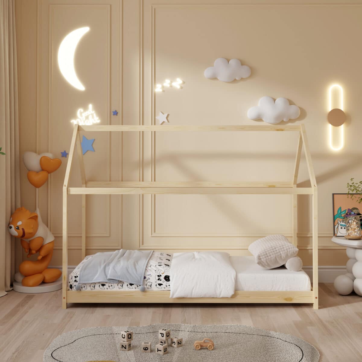 ΚΡΕΒΑΤΙ ΠΑΙΔΙΚΟ PEPE HM678.01 τ.MONTESSORI ΞΥΛΟ ΠΕΥΚΟ ΦΥΣΙΚΟ- 140x70εκ - Image 4