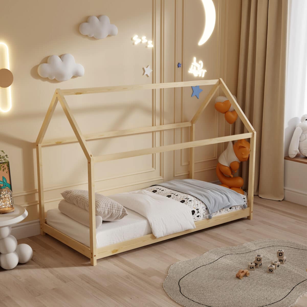 ΚΡΕΒΑΤΙ ΠΑΙΔΙΚΟ PEPE HM678.01 τ.MONTESSORI ΞΥΛΟ ΠΕΥΚΟ ΦΥΣΙΚΟ- 140x70εκ - Image 5