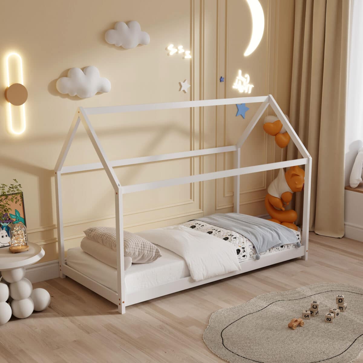 ΚΡΕΒΑΤΙ ΠΑΙΔΙΚΟ PEPE HM678.03 τ.MONTESSORI ΞΥΛΟ ΠΕΥΚΟ ΛΕΥΚΟ- 140x70εκ - Image 5