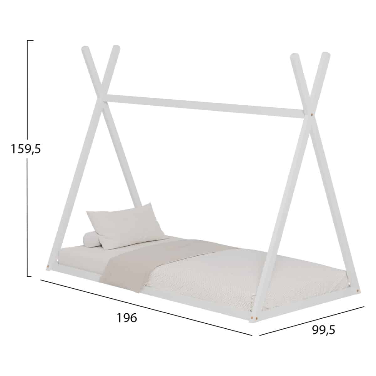ΚΡΕΒΑΤΙ ΠΑΙΔΙΚΟ MUNK HM681.03 τ.MONTESSORI ΜΑΣΙΦ ΞΥΛΟ ΠΕΥΚΟΥ ΛΕΥΚΟ- 190x90εκ - Image 3