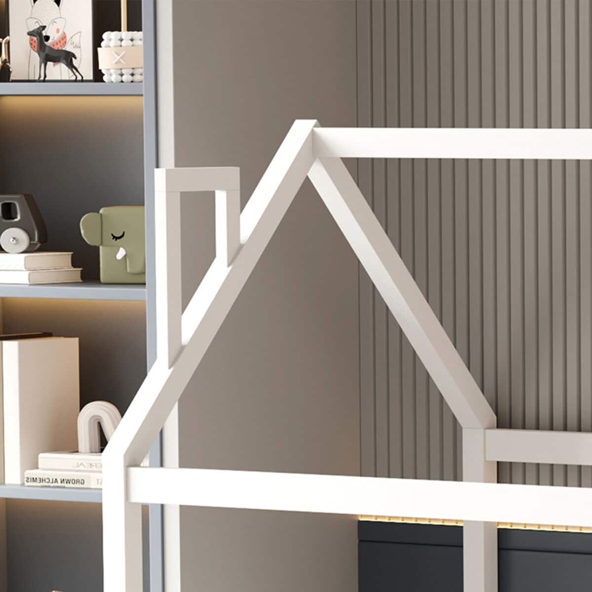 ΚΡΕΒΑΤΙ ΠΑΙΔΙΚΟ ΜΕ ΚΑΓΚΕΛΟ HOUSER HM706.03 τ.MONTESSORI ΞΥΛΟ ΠΕΥΚΟ ΛΕΥΚΟ-190x90εκ - Image 6