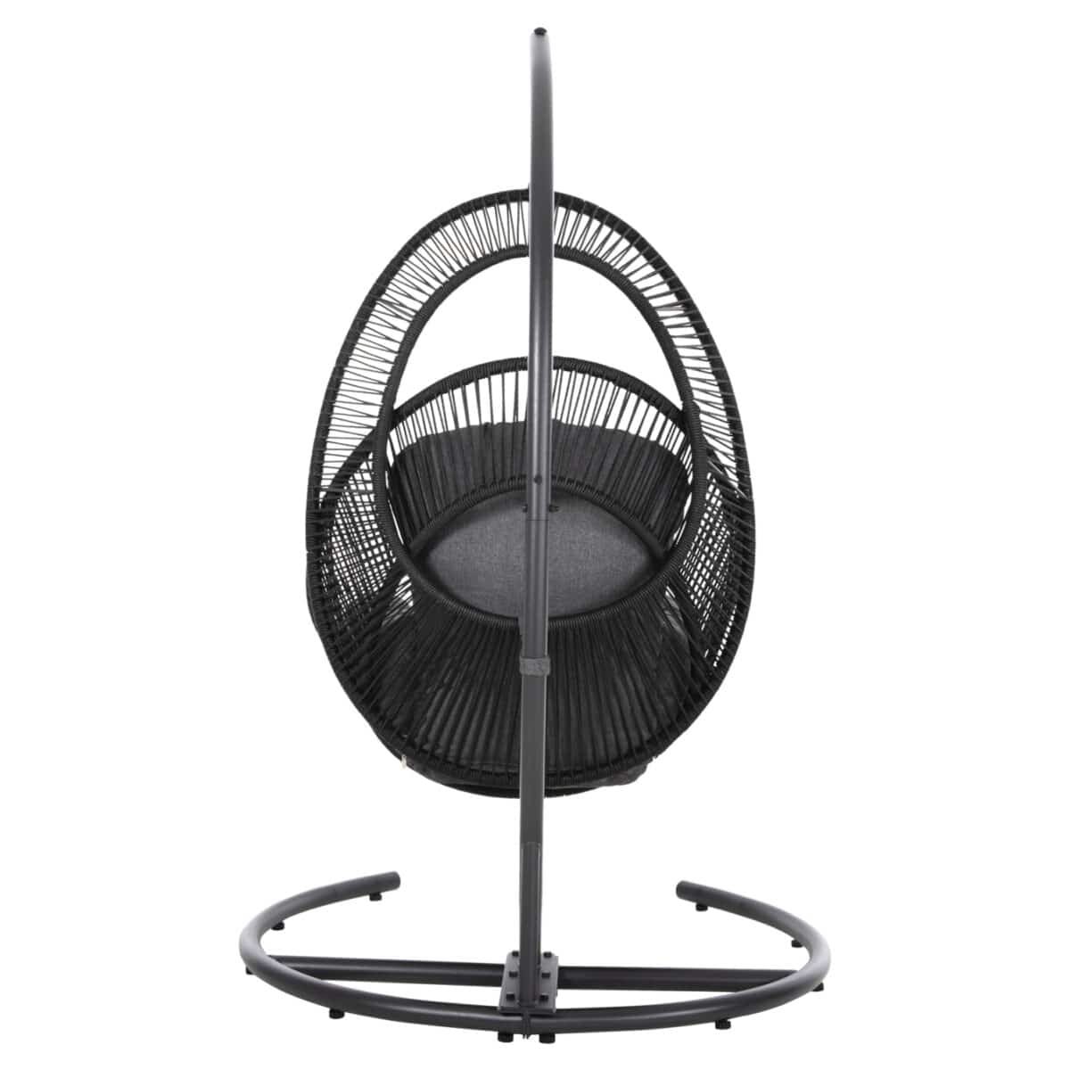 ΚΡΕΜΑΣΤΗ ΦΩΛΙΑ RULER HM6083 ΜΑΥΡΟ ΜΕΤΑΛΛΟ ΚΑΙ ΣΥΝΘ.RATTAN-ΓΚΡΙ ΜΑΞΙΛΑΡΙ 120x110x190Υ - Image 6
